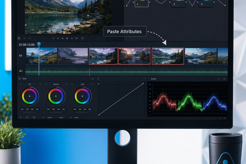 How to Copy Attributes in DaVinci Resolve (Edit Page &amp; Color Page)