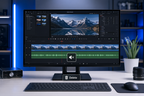 How to Delete Audio and Keep Video in DaVinci Resolve (3 Methods)
