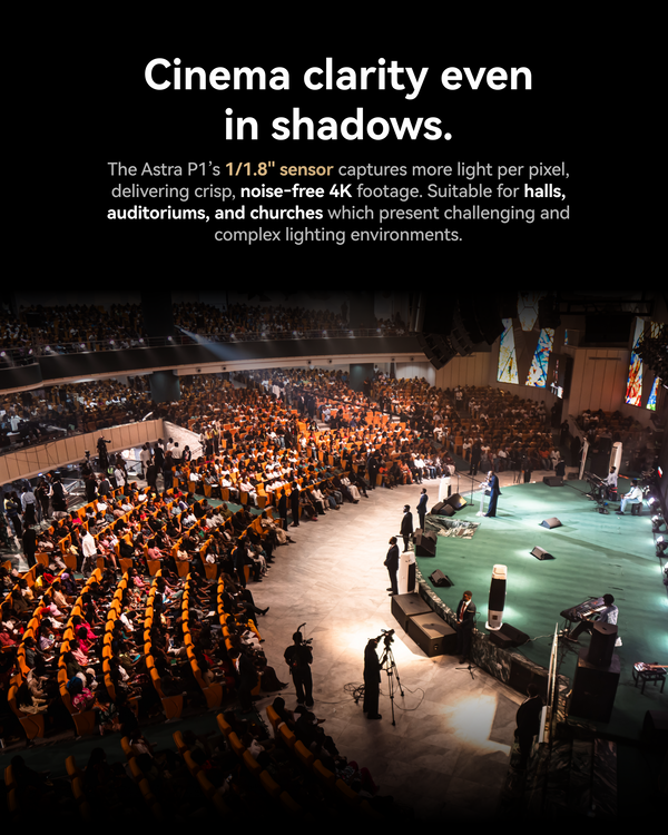 Astra P1 Pan-Tilt-Zoom Camera,Cinema clarity even in shadows.