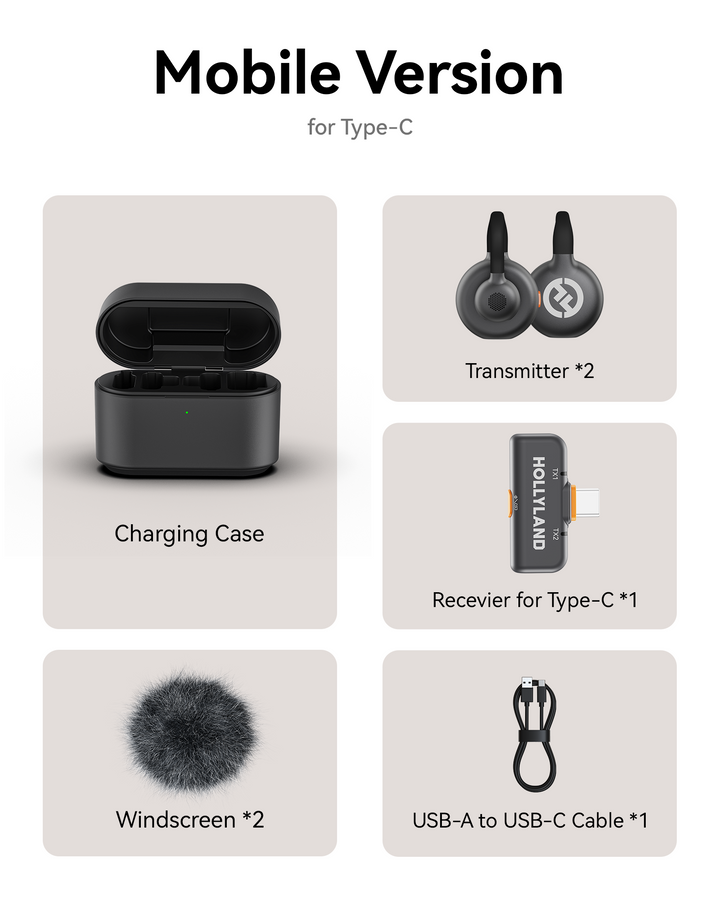 Hollyland Lark M2S Microfono Lavalier Wireless Con Spina USB-C - Foto 4