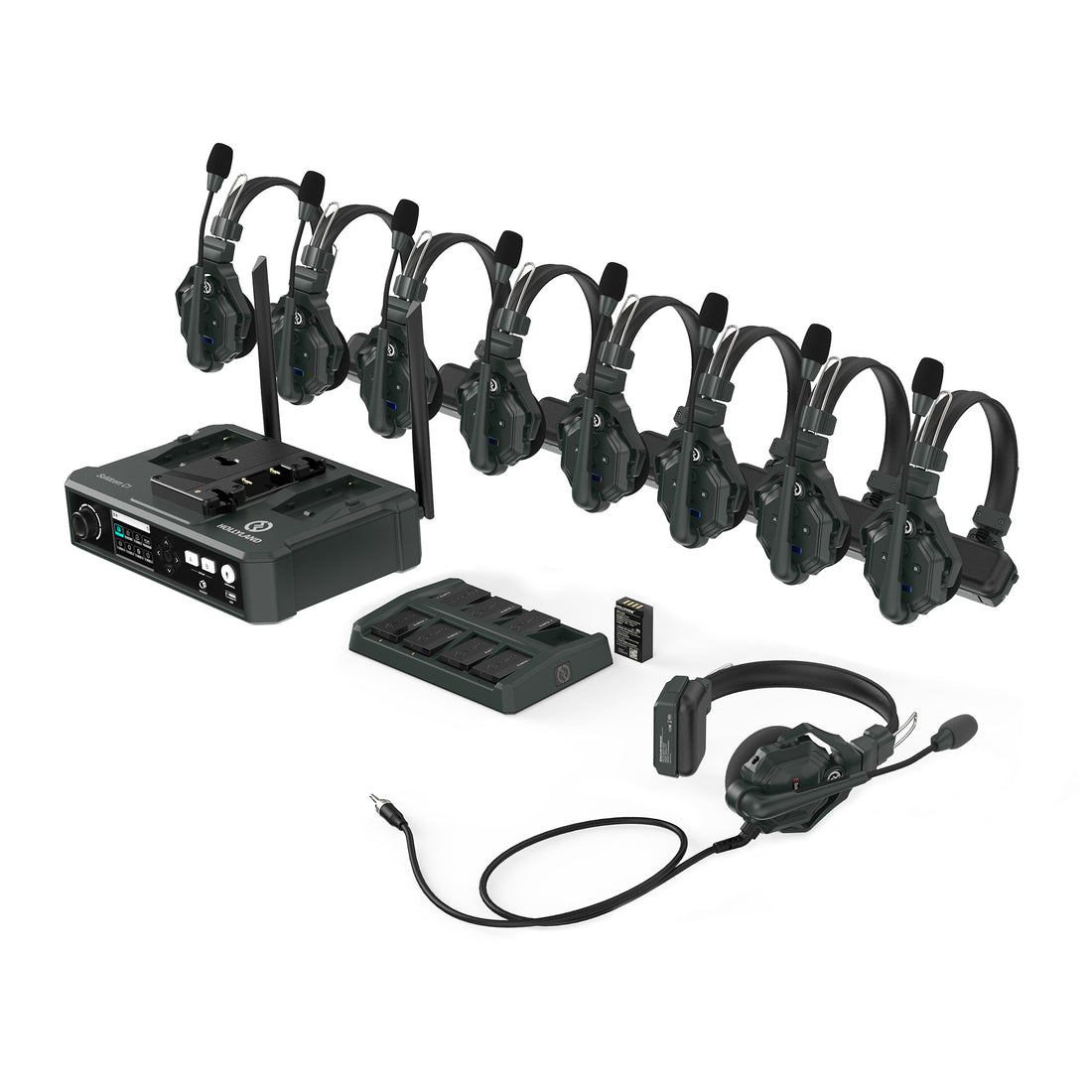 Hollyland Solidcom C1-8S Full-Duplex Wireless DECT Intercom System with 8  Headsets (1.9 GHz)